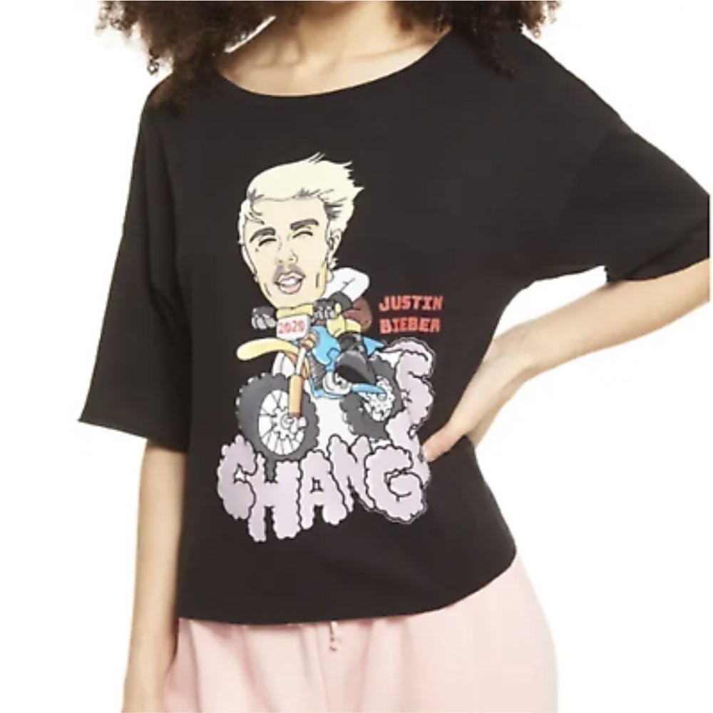• Bp • Justin Bieber Crop Graphic Tee